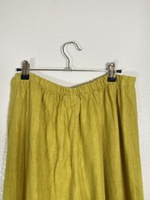BRYN WALKER Green Linen Gauze Ruffle Hem Pants Lagenlook Size M