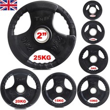 2" TNP Rubber Encased Tri Grip OLYMPIC Barbell Weight Disc Plates Set range