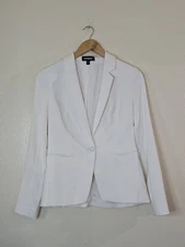 Express White Blazer Single Button Size 4 Office Professional Classic Bridal