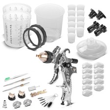 STAHLWERK Pistolet à peinture HVLP pistolet à air comprimé 3 buses 25 godets de 