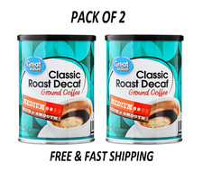 2 pack Great Value Decaf Classic Medium Roast Ground Coffee, 9.6 oz 6.33 per pound