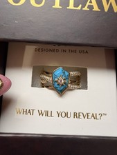 Outlaw Gold Tone Turquoise Shield & CZ Cockta...