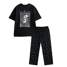 Twilight Womens/Ladies Logo Short-Sleeved Long Pyjama Set  NS9698