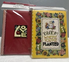 Mary Engelbreit Photo Albums Set of 2 LOVE & BLOOM WHERE YOU’RE PLANTED Vintage 