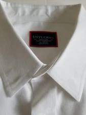 UNTUCKit Shirt Mens L White Short Sleeve Button Up Pocket Wrinkle Free Cotton
