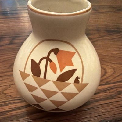 Vtg Scandinavian Look 3.5'' Cream Flower Vase
