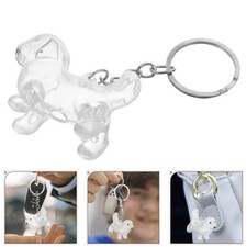 2 Pcs Portable Dog Hair Storage Transparent Pet Keepsake Keychain Box
