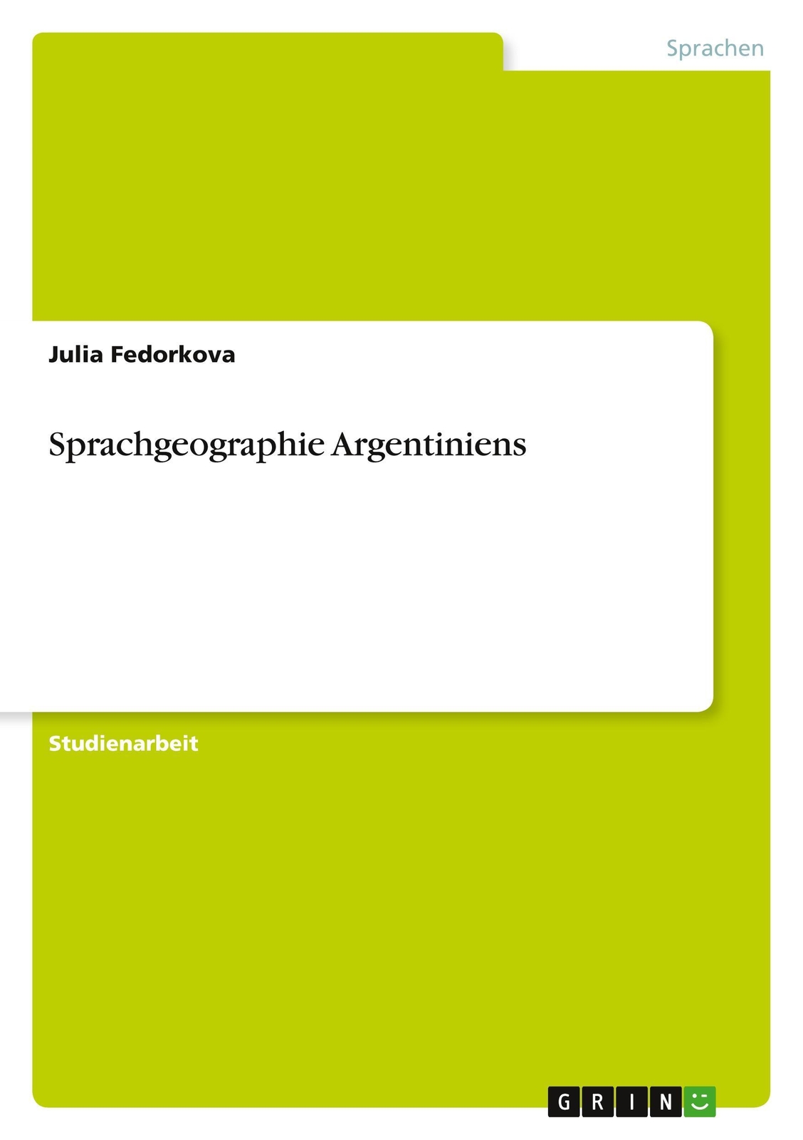 Thumbnail - Julia Fedorkova | Sprachgeographie Argentiniens | Taschenbuch |