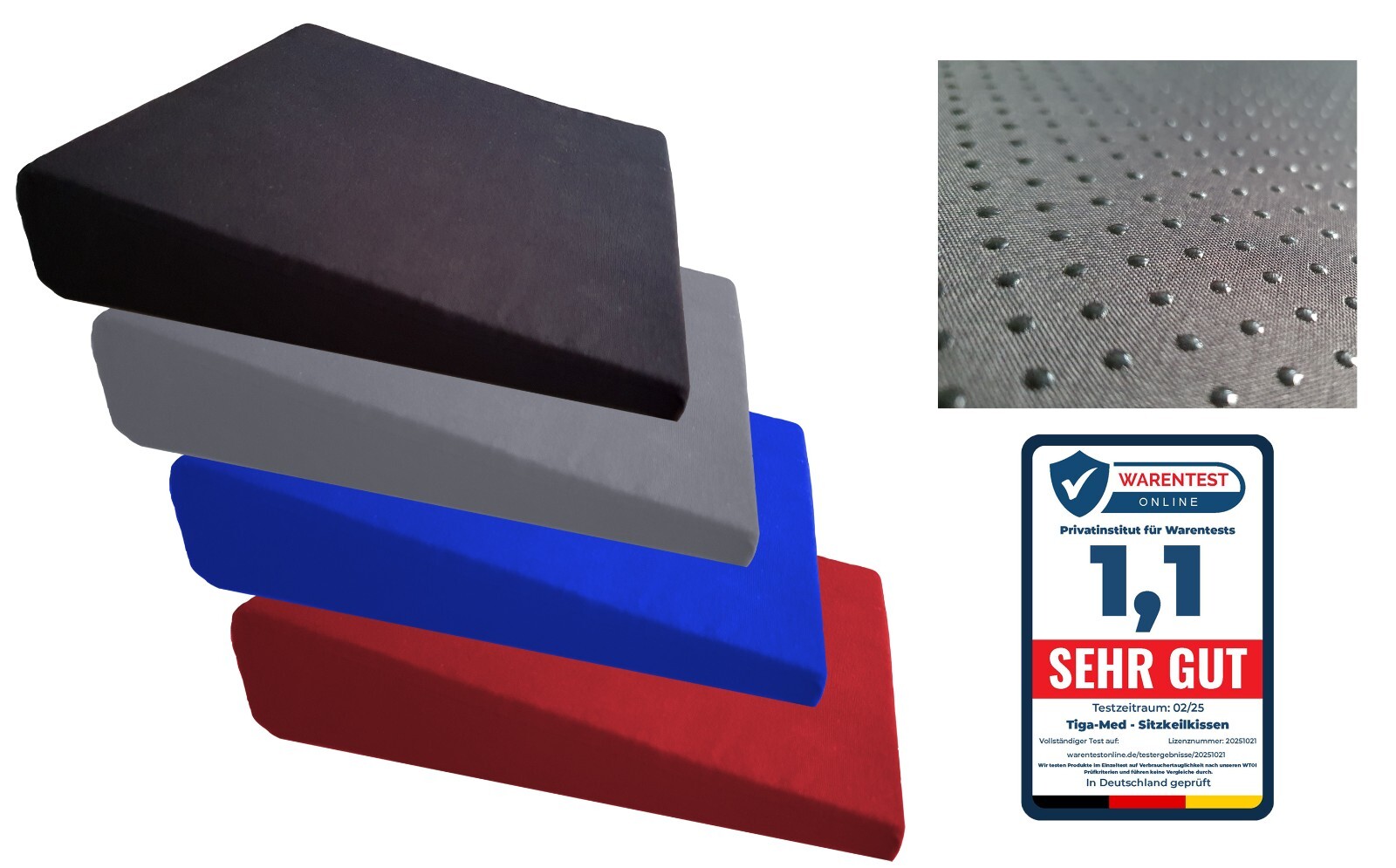 Anti-Rutsch Premium Sitzkeilkissen | extra stark & formstabil | waschbar