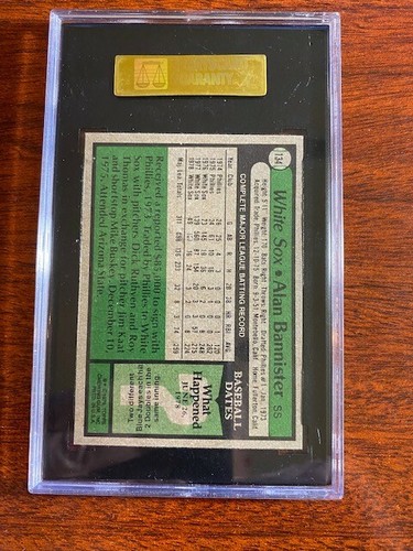 1979 Topps #134 Alan Bannister. SGC 96 MINT - Picture 2 of 2