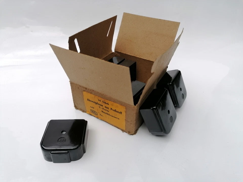 1x Bakelit Abzweigdose Verteilerdose Aufputz klein Vintage retro Schalter alt - Bild 3 von 4