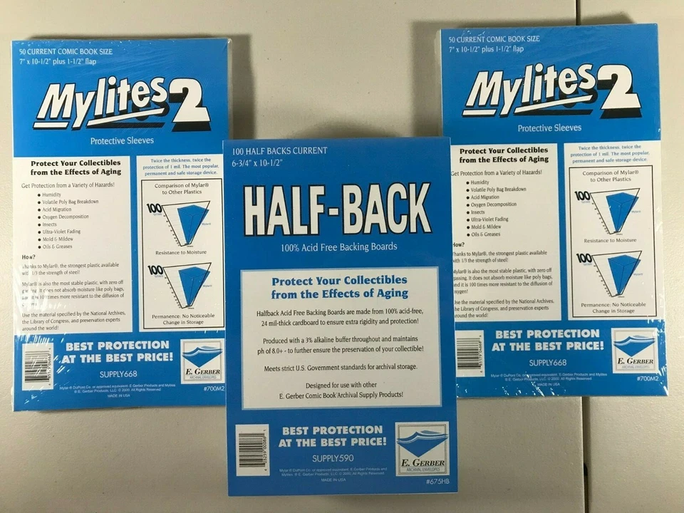 E. GERBER PRODUCTS E. Gerber Mylites2 & Half-Back Current Size (100pcs) Set 700M2/675HB