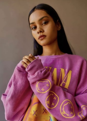 Nirvana Smile Sweatshirt Oversized Pink 