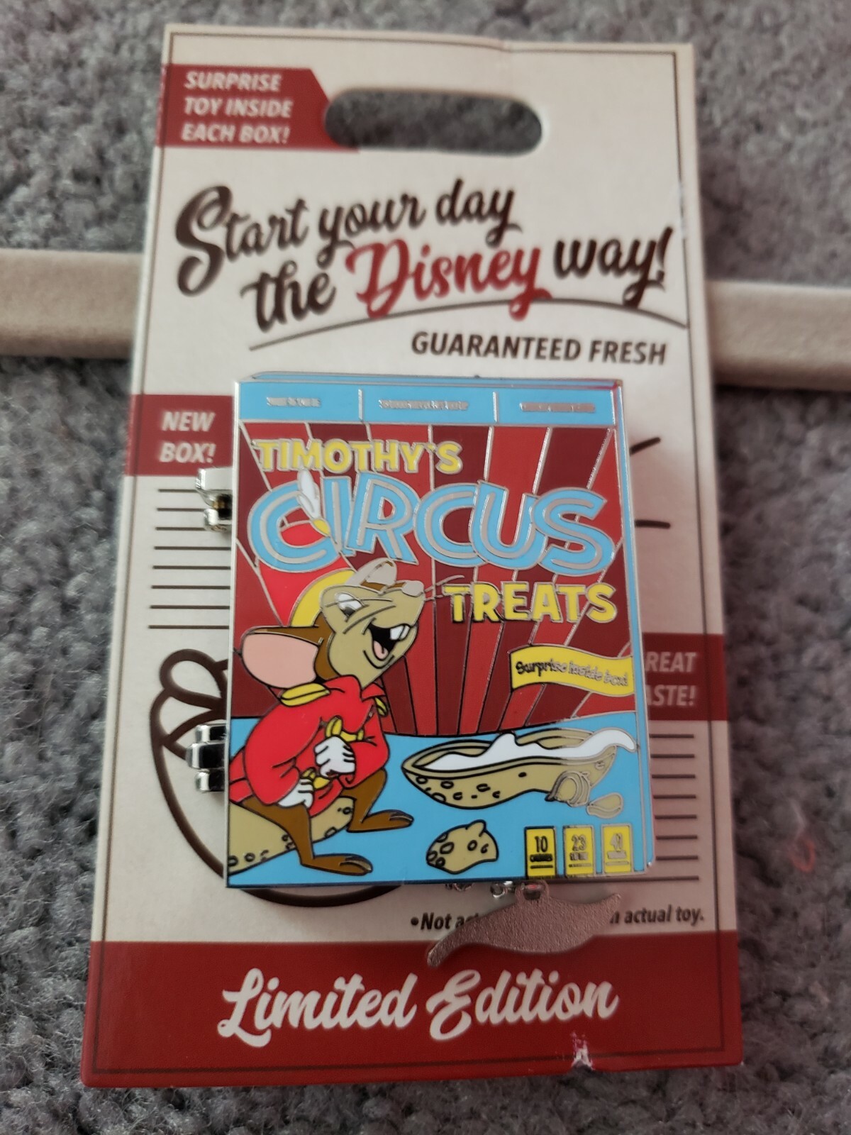 Disney Parks Cereal Box Dumbo Timothy’s Circus Treats Pin LE 4000 New