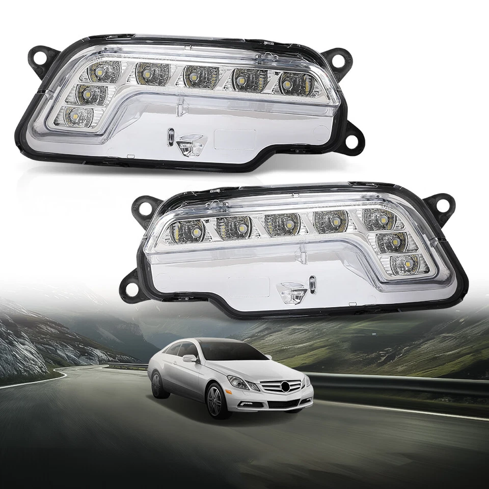 Luces antiniebla LED DRL luces de conducción para 10-16 Mercedes Benz W212 E350 E550 E63 AMG Foto 2 de 4