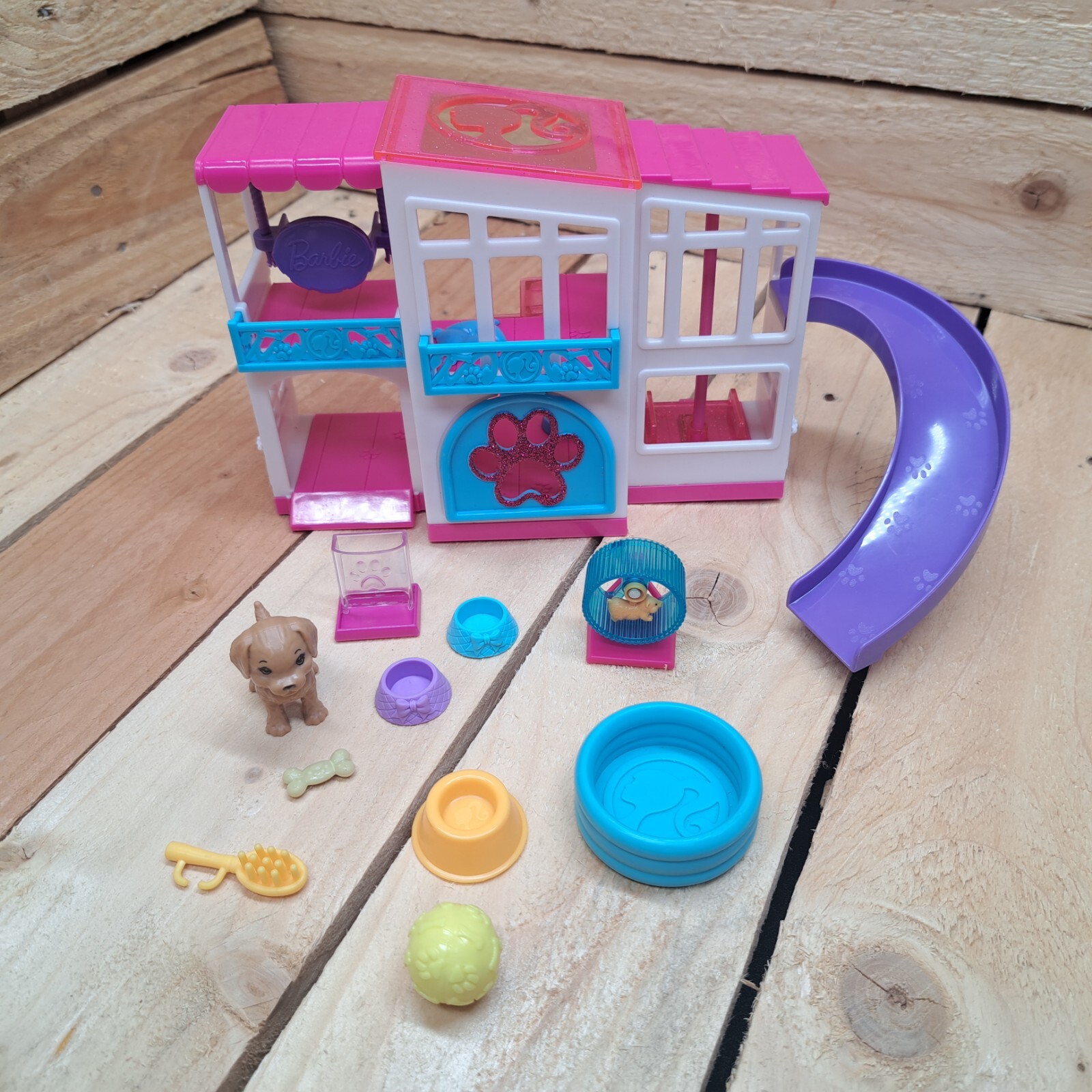 Barbie Doll Dog & Pet Stuff Lot. Food, Brushes, Toys, Playho