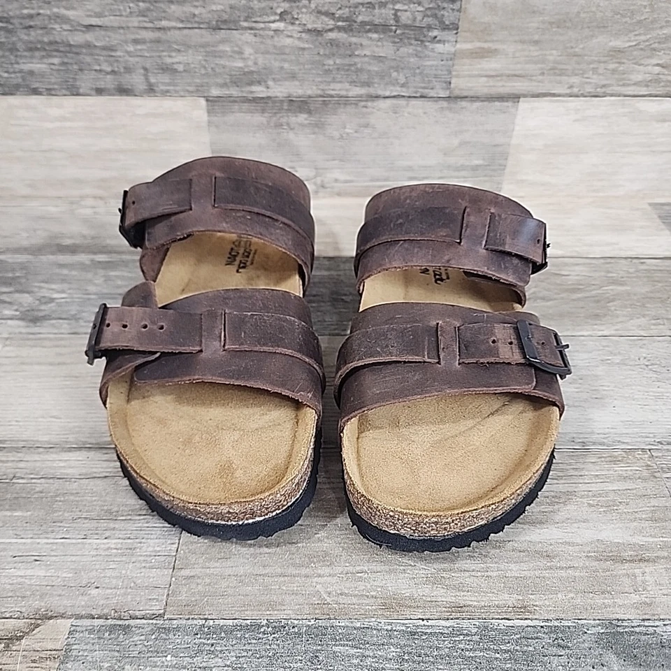 Sandalias de cuero marrón Naot Santa Cruz para hombre talla 8 para mujer talla 10 extensiones (USADAS 1X) Foto 2 de 4
