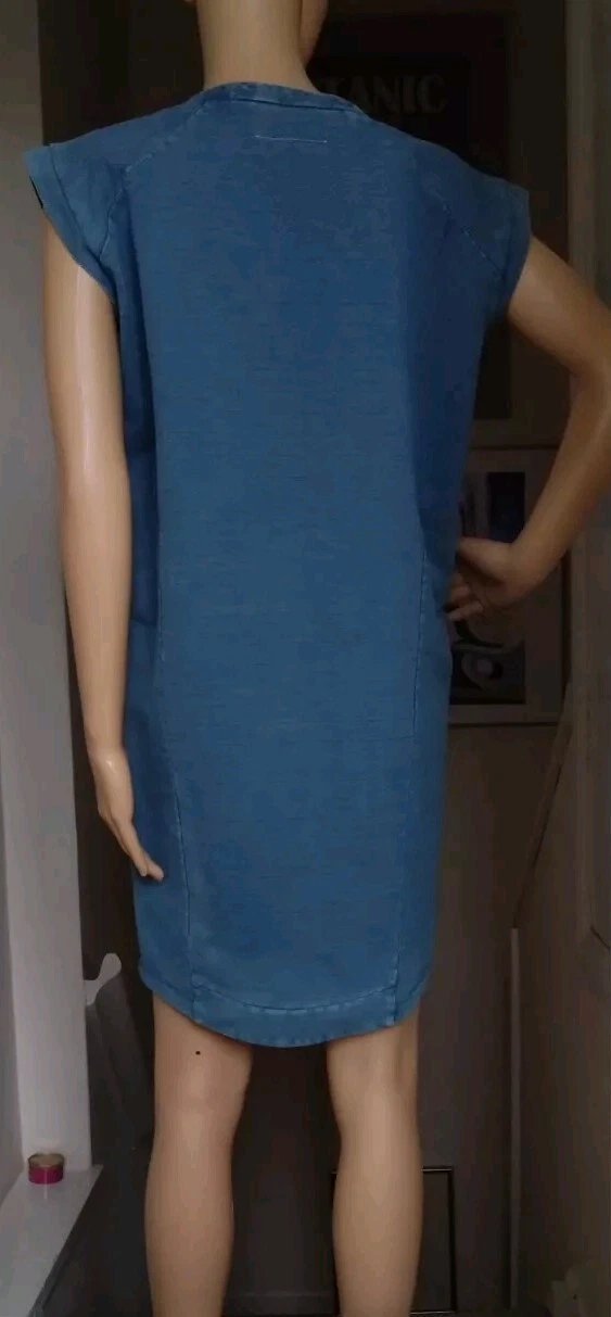 MAISON MARGIELA MM 6 Maison Martin Margiela abito tunica blu chiaro in denim a tubino taglia S M