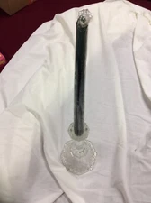 Single Cut Glass Stemmed Taper Candle Holder/Candlestick (Candle Not Included.)