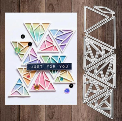 6-teiliges Dreiecksset Metall Schneiden Stanzen Kartenherstellung Scrapbooking Papier Handwerk UK