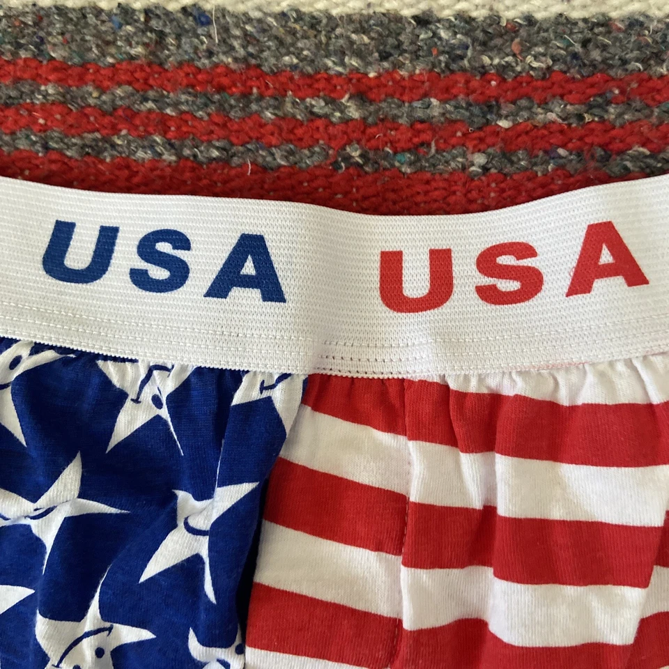 Pantalones Cortos De Colección Joe Boxer EE. UU. Junior Juvenil Talla L 10-12 Rojo Blanco Azul Bandera Americana Foto 4 de 4