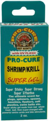 Pro-Cure Super Sticky Gel 2 oz Shrimp Krill Fishing Scent Attractant w/UV Flash