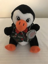 Coca-Cola Penguin  Plush Figure Toy In Holiday Vest  1998  Christmas
