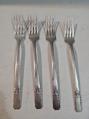 Set Of 4 Onedia Community AA WMA Rodgers Oneida LTD AA Heavy Lady Drake Forks 7''