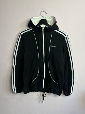 トップス 80s adidas trefoil logo zip hoodie sweat VINTAGE Adidas Hoodie Men Medium Red Blue Trefoil Logo 80s