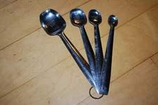 Vintage Foley  Stainless Steel Long Handle Measuring Spoons Tbsp, Tsp & Ml Set/4