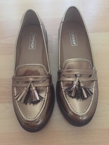 gold loafers womens