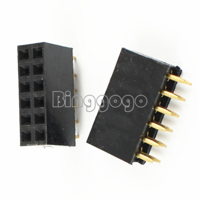 20PCS 2x6 12 Pin 2.54mm Double Row Female Straight Header Pitch Socket Pin Strip