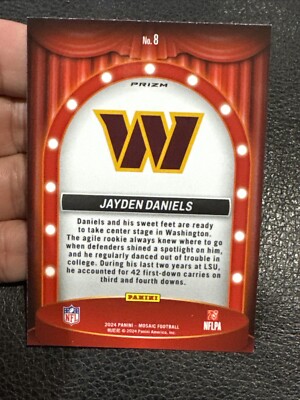 Jayden Daniels Silver Prizm Rookie Center Stage 2024 Panini Mosaic