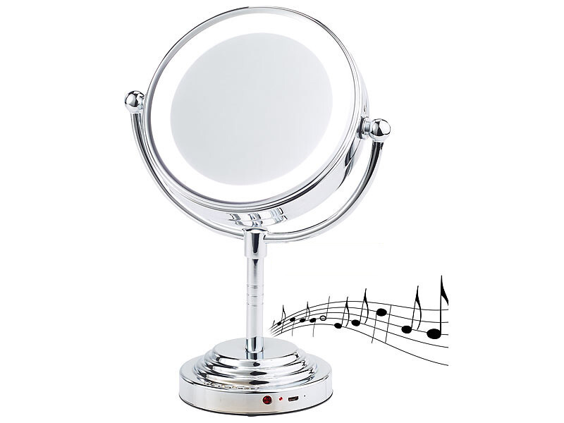Miroir grossissant 5x LED Sich avec haut-parleur Bluetooth sans fil pour salle de bain