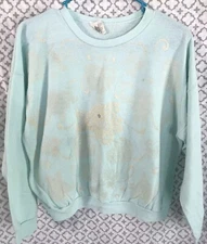 Vtg Grandma core Sweater Mint Winter Snow Flakes Brooklyn Export Co 80s 90s