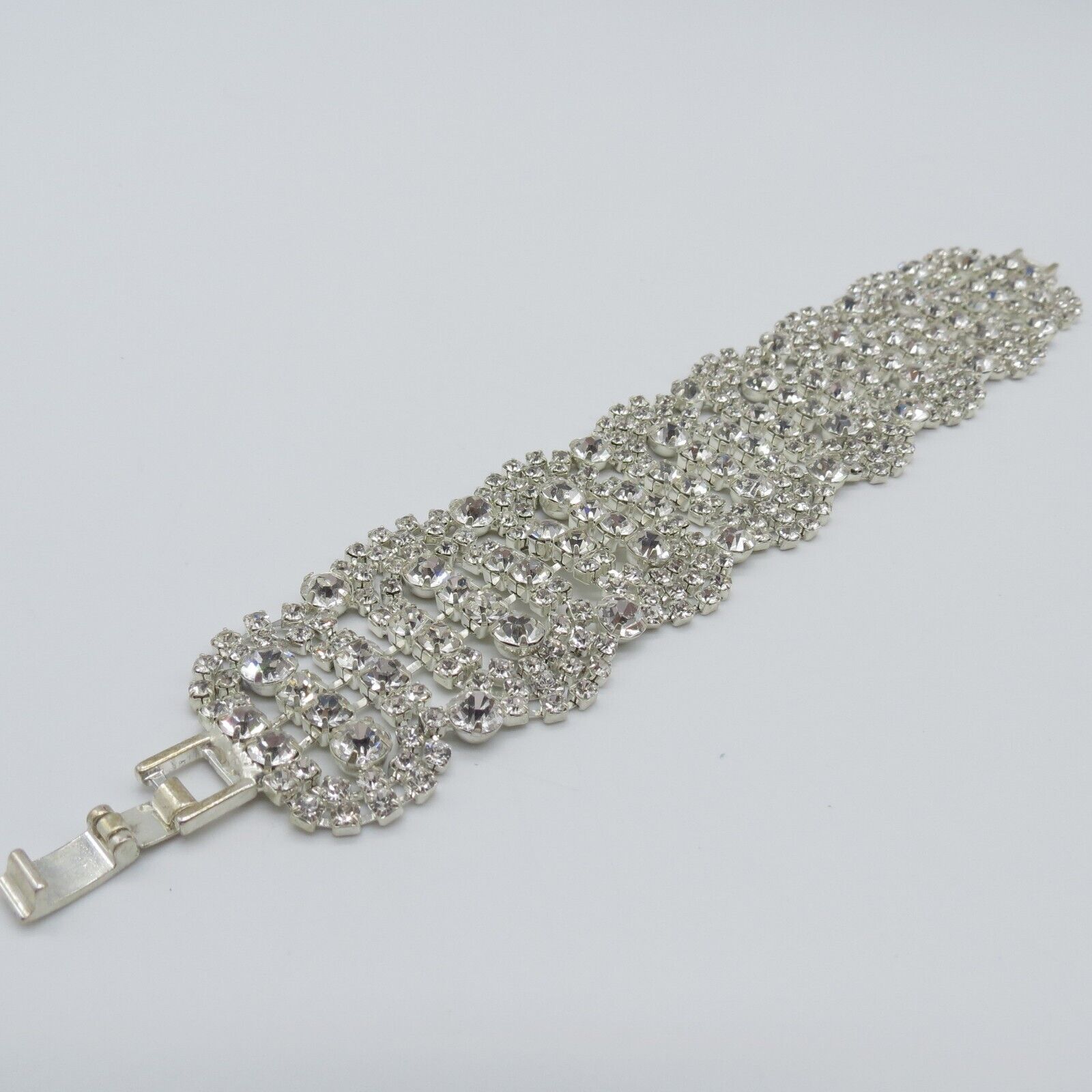 Crystal Rhinestones Women Bracelet 7.5" Silver To… - image 9