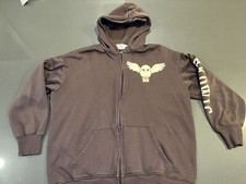 H M Harry Potter Owl Hedwig Brown Hoodie Fleece Full Zip Kids 12-14