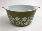 Vintage PYREX Green Crazy Daisy Spring Blossom Casserole Dish 473 1 Quart