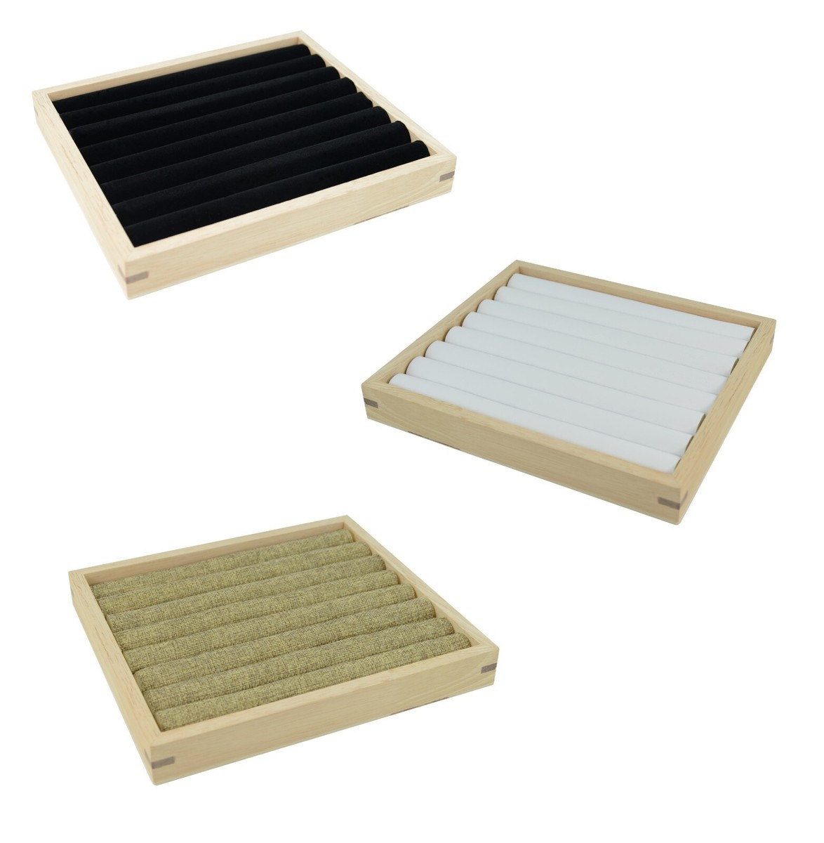 Stackable Natural Wooden Jewellery Display Tray with Choice of