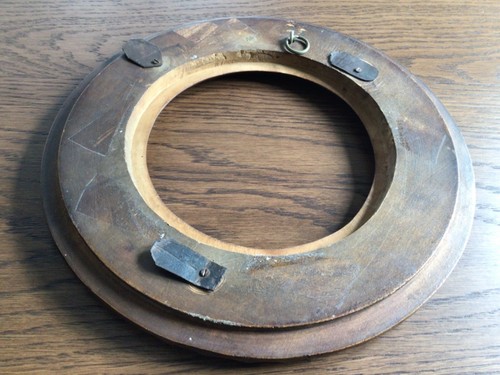 Antique arts & crafts hand carved circular oak leaf & acorn wooden frame - Picture 7 of 8