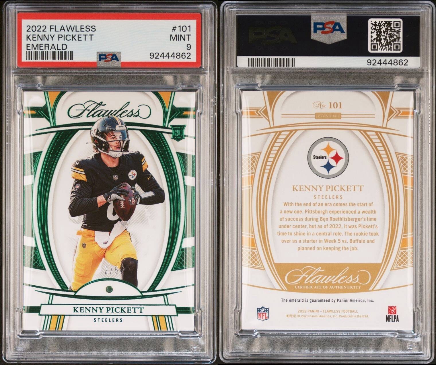 Kenny Pickett Panini Flawless #101 Emerald