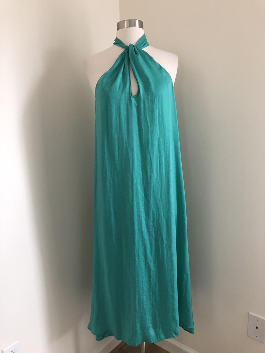 silk white halter dress Ivory Bow Back Halter Neck Satin Dress main image 1