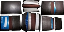 lot of 6 new leather business card case, 50 plus card case, new brown card case