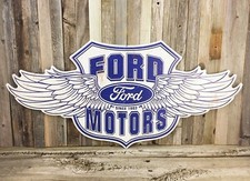 Ford Motors Wings Premium Large 31.5" Metal Embossed Aluminum Sign Auto Car New