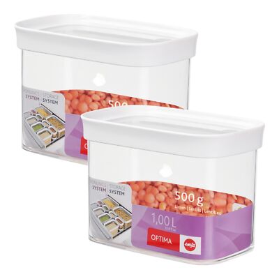 Emsa Optima Ordnungssystem Trockenvorratsdose stapelbar 1L (2er Set)