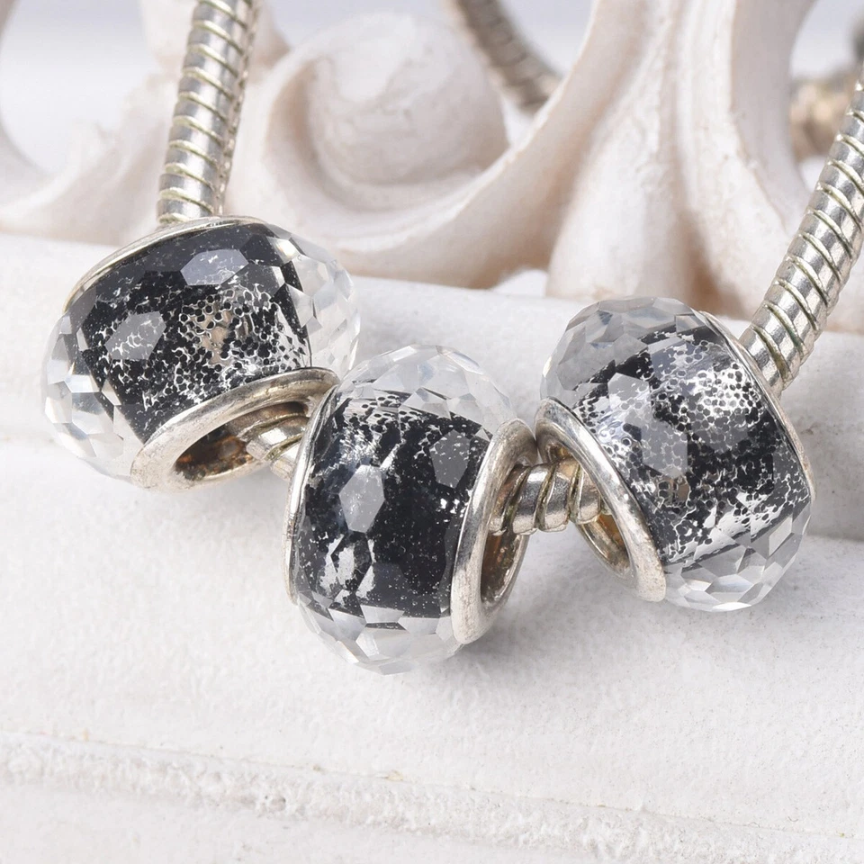 10 Stück Glitzernd Facettiert Europäische Reize Armband Großes Loch Perlen - Bild 3 von 4