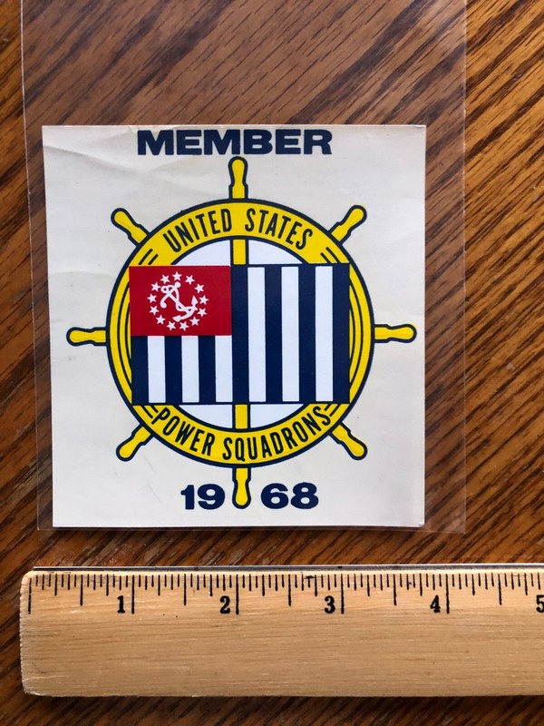 U.S. COAST GUARD POWER SQUADRONS MEMBER 1968 UNUSED WINDOW DECAL
