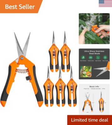 Lightweight and Durable Gardening Shears - 6 Pack for All Your Pruning Needs