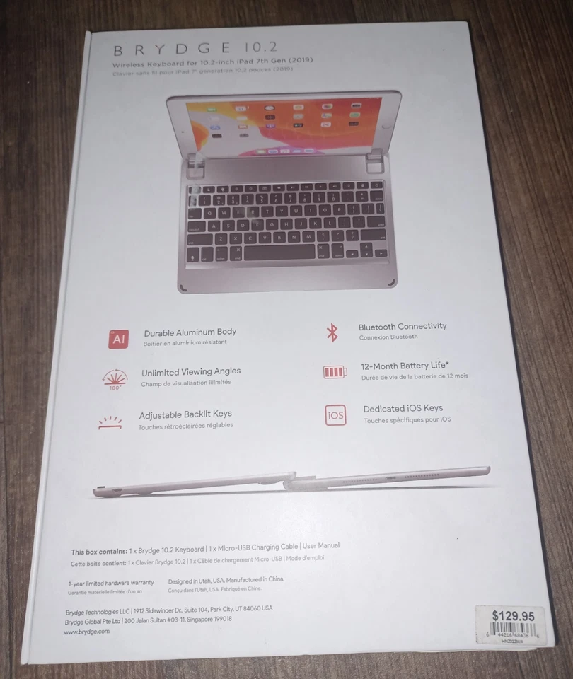 BRYDGE Wireless Keyboard for 10.2-inch iPad FOR/POUR 10.2-inch 7th Gen iPad - Image 4 of 4