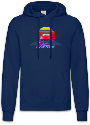 Outrun Hoodie Kapuzenpullover Gamer Gaming Geek Nerd Fun 8 16 Bit 90s Techno